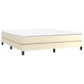 vidaXL Posteľný rám s boxspringom krémový 160x200 cm umelá koža