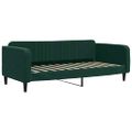 vidaXL Denná posteľ s matracom tmavozelená 90x200 cm zamat