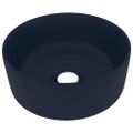 vidaXL Luxusné umývadlo, okrúhle, matné tmavomodré 40x15 cm, keramika