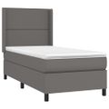 vidaXL Boxspring posteľ s matracom a LED sivá 80x200 cm umelá koža