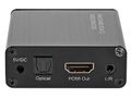 NEDIS HDMI extraktor/ HDMI vstup/ TosLink zásuvka/ 1x 3.5 mm/ 1x HDMI výstup/ 4K@60Hz/ 18 Gbps/ kov/ antracit HDMI extraktor, 4K@60Hz, 18 Gbps, TosLink, 3.5mm jack, Dolby TrueHD, DTS-HD, kovový, antracit