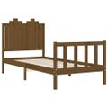 vidaXL Posteľný rám s čelom medovohnedý 90x200 cm masívne drevo