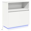 vidaXL LED komoda Biela 71 x 34,5 x 75 cm Kompozitné drevo