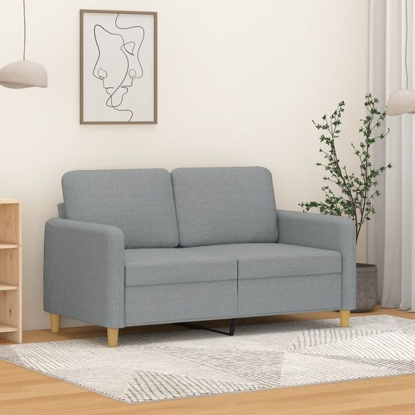 vidaXL 2-miestna pohovka, svetlosivá 120 cm, látka