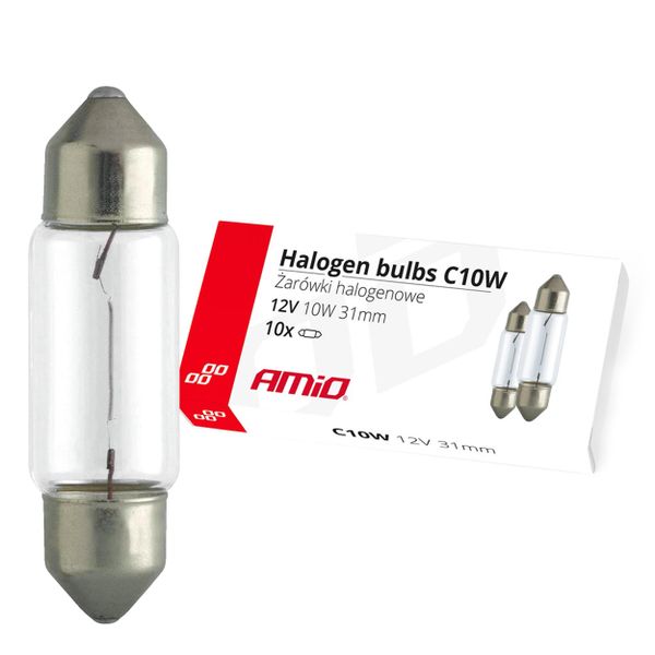 Halogénová žiarovka C10W Festoon 31mm 12V 10ks