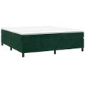 vidaXL Posteľný rám s boxspringom tmavozelený 200x200 cm zamat