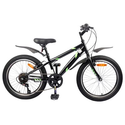 vidaXL Detské Kolo 24 Palcov 6-Speed pre 8-12 rokov Čierny