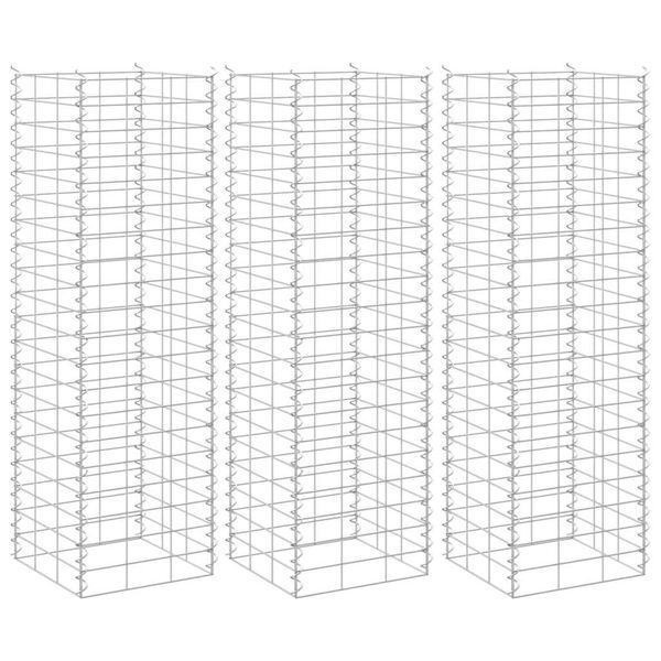 vidaXL Gabiónové vyvýšené záhony 3 ks 30x30x100 cm, železo