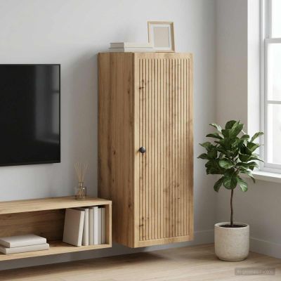 vidaXL Nástenná skrinka 33 x 34,5 x 90 cm Kompozitné drevo Dub artisan