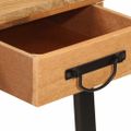 vidaXL Stolík so zásuvkami 105x55x70 cm mangovníkový masív a železo