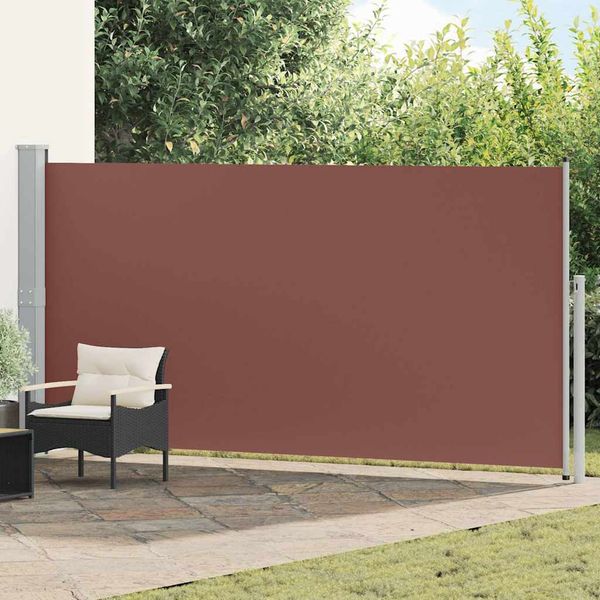 vidaXL Zaťahovacia bočná markíza na terasu 170x500 cm, hnedá