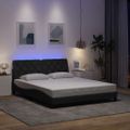 vidaXL Rám postele s LED bez matraca tmavosivá 160x200 cm látka
