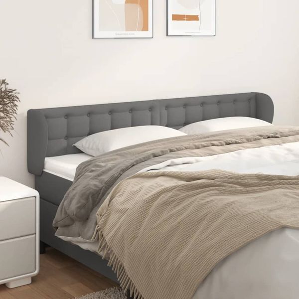 vidaXL Čelo postele so záhybmi sivé 183x23x78/88 cm umelá koža