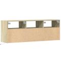 vidaXL TV nástenná skrinka s LED svetlami dub sonoma 130x31x45 cm