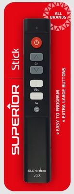 Univerzální dálkový ovladač SUPERIOR Stick TV, 6 tlačítek, programovatelný Univerzálny diaľkový ovládač SUPERIOR Stick TV, 6 tlačidiel, programovateľný