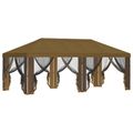 vidaXL Kryt altánku s bočnými stenami 600,5 x 300,5 cm Sivohnedá