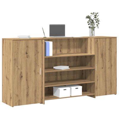 vidaXL Recepčný stôl dub artisan 200x50x103,5 cm kompozitné drevo