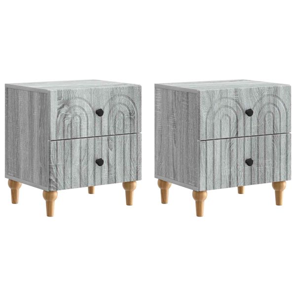 vidaXL Nočný stolík so zásuvkou 2 pcs Sivá sonoma 43 x 34,5 x 48 cm
