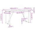 vidaXL Jedálenský stolík v tvare O 140x80x75 cm borovica a oceľ