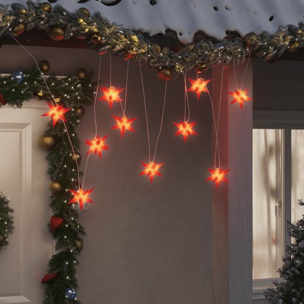 vidaXL Vianočné svetlo s LED 10 ks, červené 10 cm