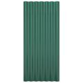 vidaXL Strešné panely 12 ks pozinkovaná oceľ zelená 80x36 cm
