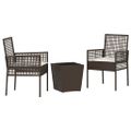 vidaXL Záhradný bistro set 3 ks Hnedá polyratan
