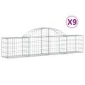 vidaXL Oblúkový gabionový kôš 9 ks 200x30x40/60 cm pozinkované železo