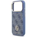 Puzdro Guess 4G Strass Logo & Big Strap Metal Buttons MagSafe pre iPhone 17 Pro modré