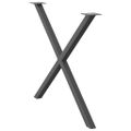 vidaXL Nohy k jedálenskému stolu v tvare X, 2 ks, antracitové, 90 x (72-73) cm, oceľ