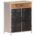vidaXL Komoda 60x35x75 cm surové mangovníkové drevo a železo