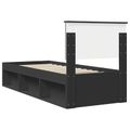 vidaXL Rám postele Čierna 75 x 190 cm Masívne borovicové drevo