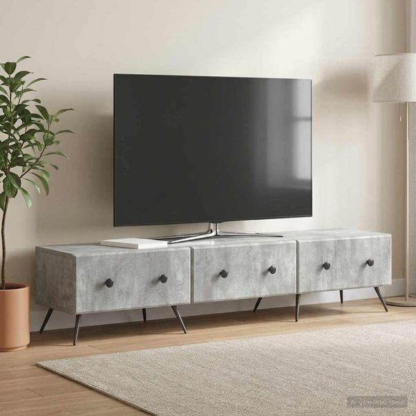 vidaXL TV skrinka Betónovo sivá 147 x 34,5 x 30 cm Kompozitné drevo