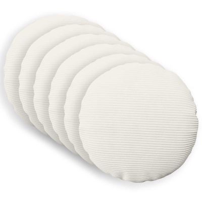 vidaXL Poťah na podložku 6 pcs HEERLEN Krémová Ø 60 cm manšestr
