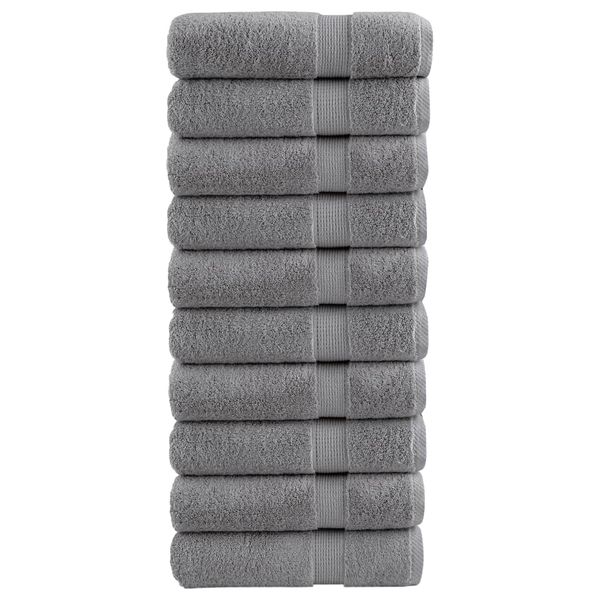 vidaXL Prémiové uteráky na ruky SOLUND 10 ks sivé 50x100 cm 600 g/m2