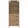 vidaXL Highboard Remeselný dub 69,5 x 34 x 180 cm Kompozitné drevo