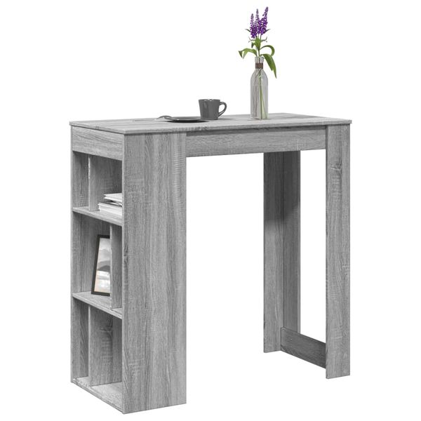 vidaXL Barový stôl s policami sivý sonoma 102x50x103,5cm kompoz. drevo