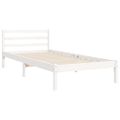vidaXL Rám postele s čelom biely 100x200 cm masívne drevo