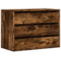 vidaXL Rohová komoda so zásuvkami dymový dub 80x41x58 cm kompoz. drevo