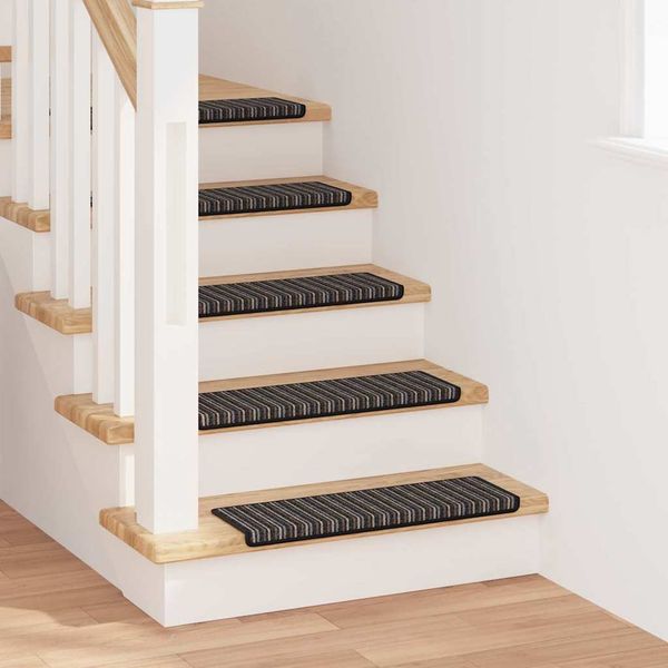 vidaXL Samolepiace schodové rohože 15 pcs Antracit 65 x 21 x 4 cm