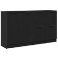 vidaXL Servírovacia skriňa 3 ks Čierny dub 120 x 30 x 70 cm