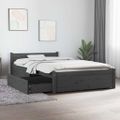 vidaXL Posteľný rám so zásuvkami sivý 100x200 cm