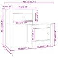 vidaXL Nočné stolíky 2 ks sivé 79,5x38x65,5 cm masívna borovica