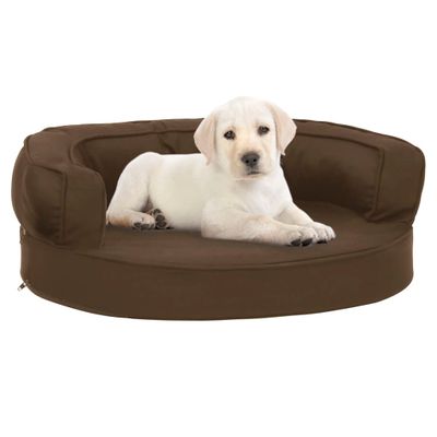 vidaXL Ergonomický matrac pre psa 60x42 cm ľanový vzhľad hnedý