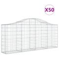 vidaXL Oblúkové gabionové koše 50ks 200x30x80/100cm pozinkované železo