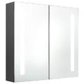 vidaXL LED kúpeľňová zrkadlová skrinka sivá 62x14x60 cm