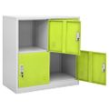 vidaXL Uzamykacie skrinky 5 ks bledosivé a zelené 90x45x92,5 cm oceľové