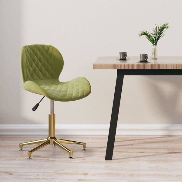 335042 vidaXL Swivel Dining Chair Light Green Velvet