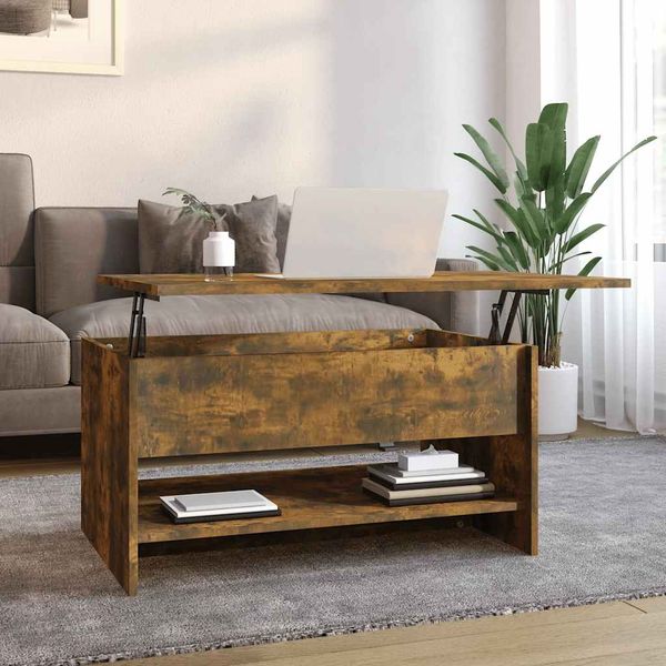 vidaXL Konferenčný stolík dymový dub 80x50x40 cm spracované drevo
