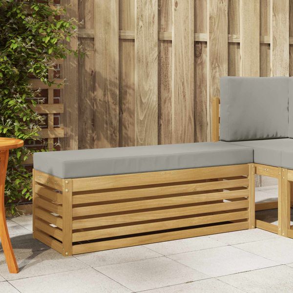 vidaXL Záhradná stolička, lavička s vankúšom Biela 115 x 43 x 45 cm