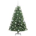 vidaXL Umelý Sklápací Vianočný Stromček Zelená 150 cm PVC a kov